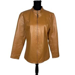 Chadwicks Of Boston 100% Leather Biker Full Zip Jacket - Women’s M
